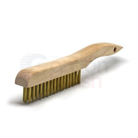 Gordon Brush 3 x 16 Row 0.006 Brass Wire and Wood Shoe Handle Plater Brush, PK12 443B006G